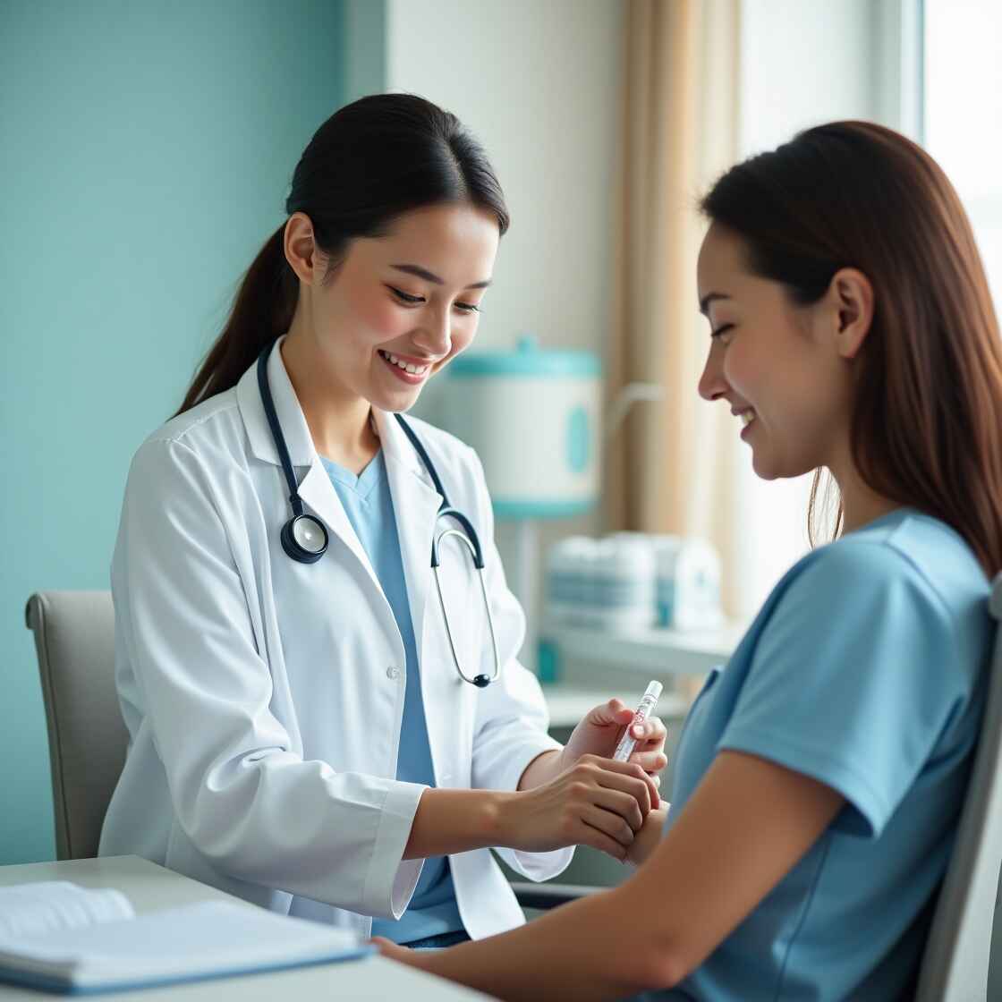 Healthcare professional drawing blood from a patient for hormone level testing. when is the best time to test for hormone imbalance